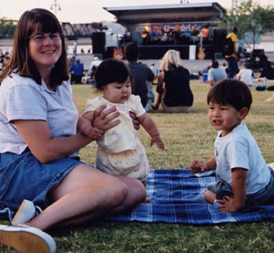 Watching a free lakeside concert