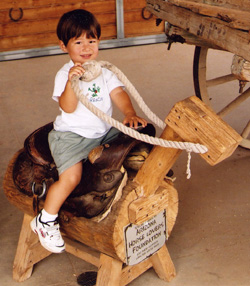 Riding a wooden horse