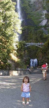 Natalie Digs Multnomah Falls