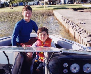 Carson's First Boat Ride