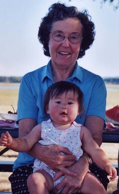 Faye Enjoying Her Great-Granddaughter