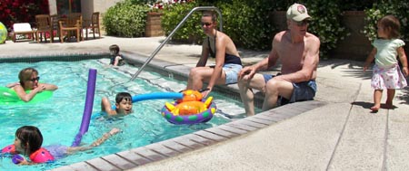 Lounging by the pool